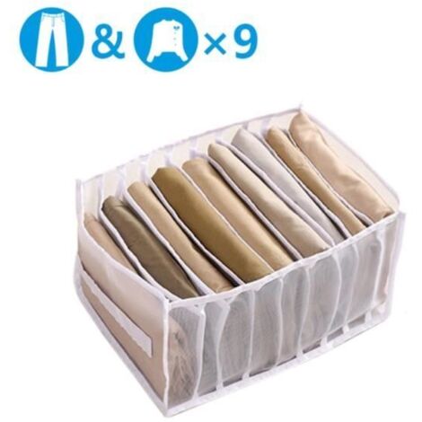 Organisateur De vêtements Boîte De Rangement Armoire avec Compartiments 9 grilles pour Chaussettes Sous-Vêtements Soutiens-gorge
