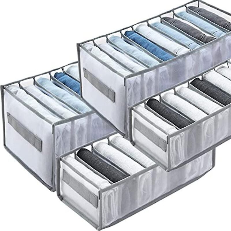 Organisateur de vêtements de garde-robe 4 pièces, organisateurs et rangements de placard lavables améliorés, jeans leggings com