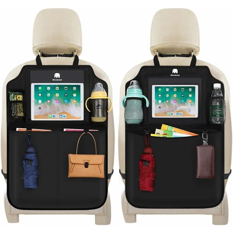 Fei Yu - Organisateur de Voiture 2Pcs Protecteur de Siège Voiture, Kick Mats pour Bébé/Enfant, Protection Siege Imperméable avec Multi-Poches