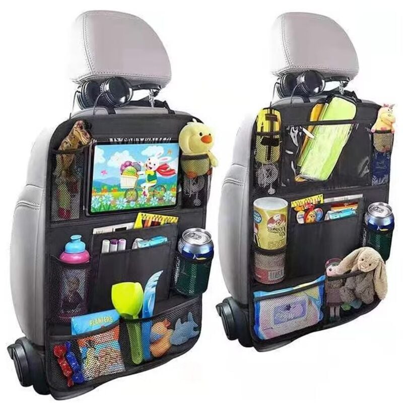 Fitags - Organisateur de Voiture, 2Pcs Protège-Siège Arrière Voiture Enfants Kick Mats, Protection Arrière de Siège Auto Imperméable, Support