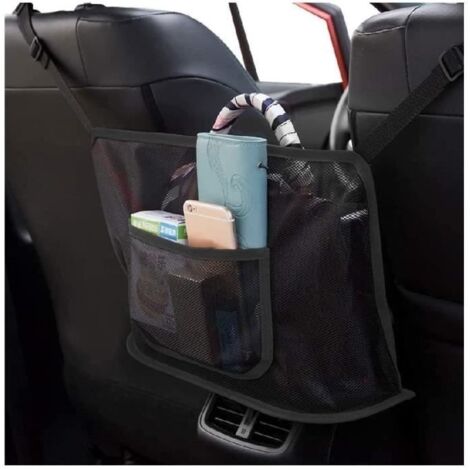 Organisateur de voiture - Car Net Pocket - 2PCS - Fibre de polyester - Noir - Support de sac à main