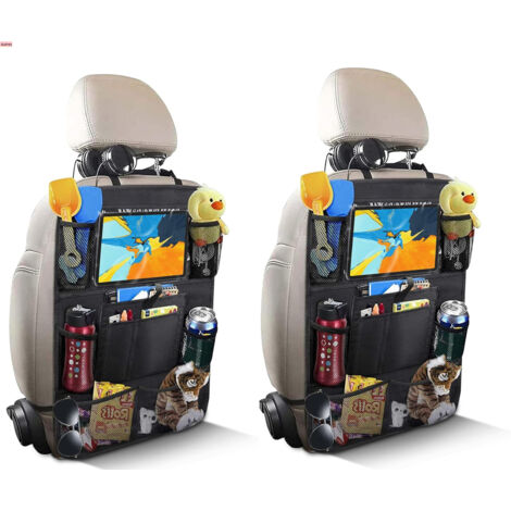 Organisateur de voiture en tissu mesh noir, protection de rangement pratique supplémentaire, organisateur pour dossiers de sièges auto, imperméable et résistant, compatible avec différents modèles de 