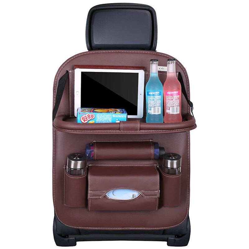 Organisateur de voiture pour fauteuil, siège + étagère, table de voiture marron