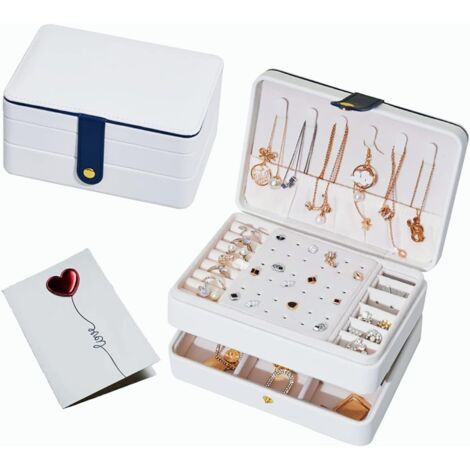 Organisateur de voyage de stockage d'accessoires de boîte à bijoux à triple couche de grande capacité
