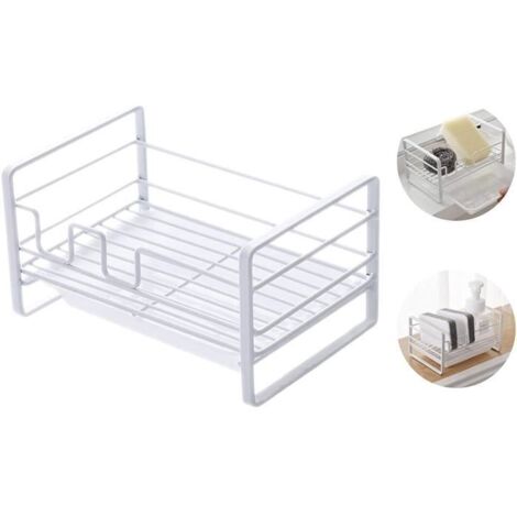 Organisateur d'évier de Cuisine,Porte-savon/éponge avec égouttoir pour évier ou lavabo,pour éponge,Brosse en Acier Inoxydable