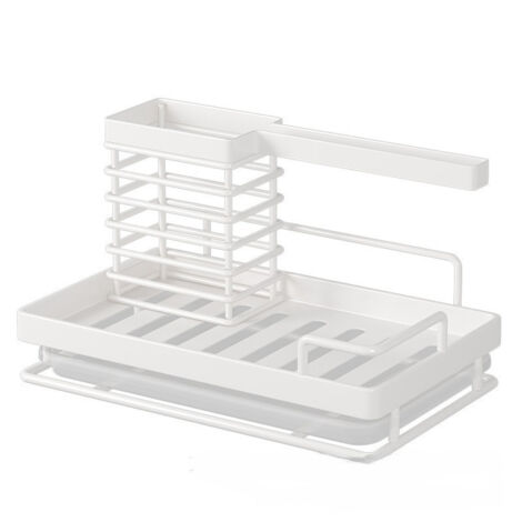 Organisateur d'évier, panier de rangement pour évier, porte-ustensiles (blanc)
