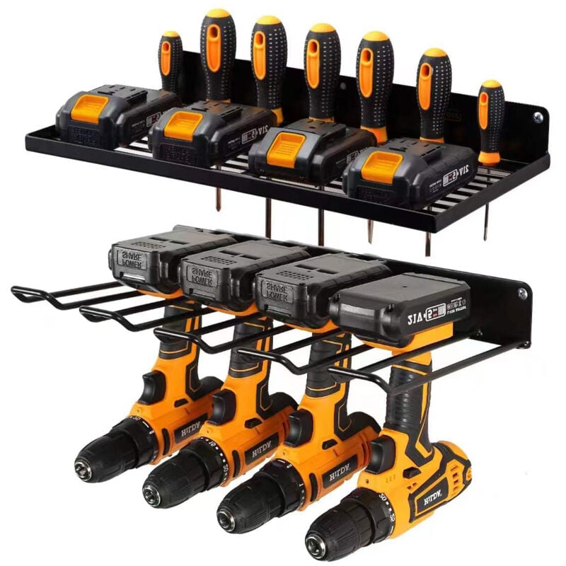 Autboom - Organisateur d'outils électriques, support mural pour perceuses, étagères de rangement de garage pour organisation et stockage, ensemble