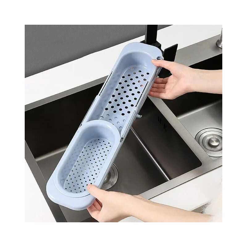 Fortuneville - Organisateur d'évier de cuisine organisateur de vidange de vaisselle porte-serviettes de savon articles ménagers support réglable