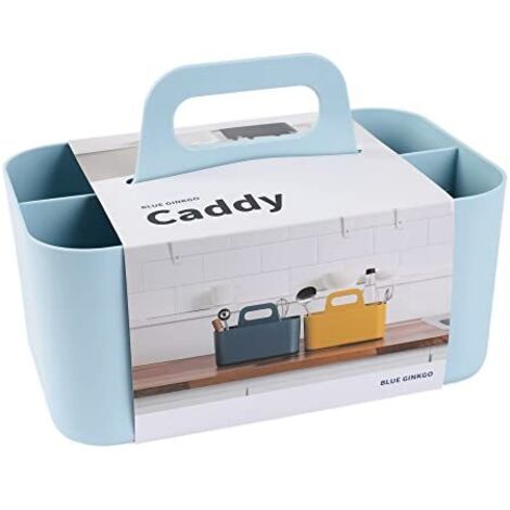 Organisateur Empilable – Caddy Portable Fabriqué en Corée pour Salle de Bain, Bureau, Loisirs Créatifs ou Fournitures Scolaires (Rectangulaire, Bleu)