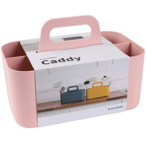 Organisateur Empilable – Caddy Portable Fabriqué en Corée pour Salle de Bain, Bureau, Loisirs Créatifs ou Fournitures Scolaires (Rectangulaire, Rose)