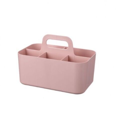 Organisateur Empilable – Caddy Portable pour Salle de Bain, Bureau, Loisirs Créatifs ou Fournitures Scolaires (Rectangulaire, Rose)