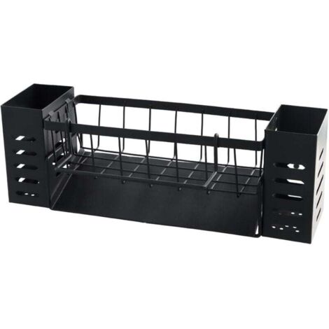 Organisateur Evier Cuisine, Support en Acier Inoxydable pour évier, Organisateur D'évier de Cuisine Noir Multifonctionnel,