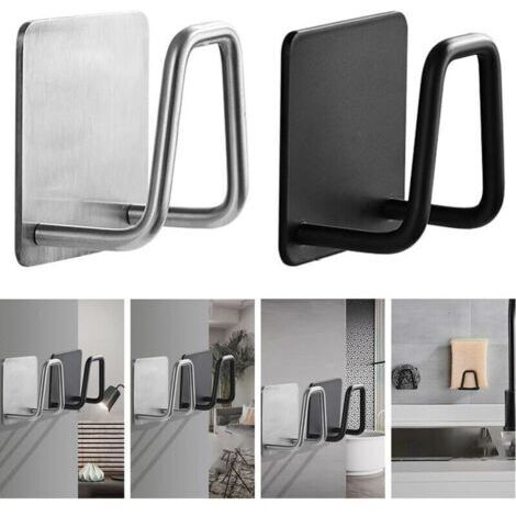 Organisateur évier Support d'éponges de cuisine éponges d'évier auto-adhésives égouttoir de séchage 304 support de rangement en acier inoxydable accessoires d'évier de cuisine GrooFoo
