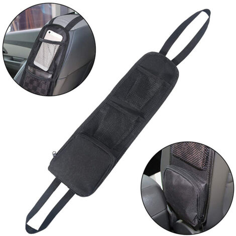 Organisateur Latéral de Siège, Sac de Rangement, Support de Téléphone, Poche en Filet pour Tous les Sièges d'auto de Passager Avant pour Voitures, Camions