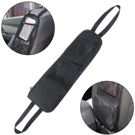 Organisateur Latéral de Siège, Sac de Rangement, Support de Téléphone, Poche en Filet pour Tous les Sièges d'auto de Passager Avant pour Voitures, Camions