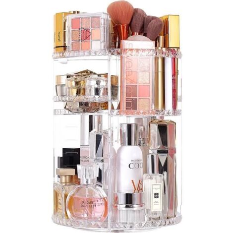 Organisateur Maquillage Rotatif 360° Rangement Cosmétique pour Rouge à Lèvres, Boîte de Maquillage Présentoir Cosmétique de