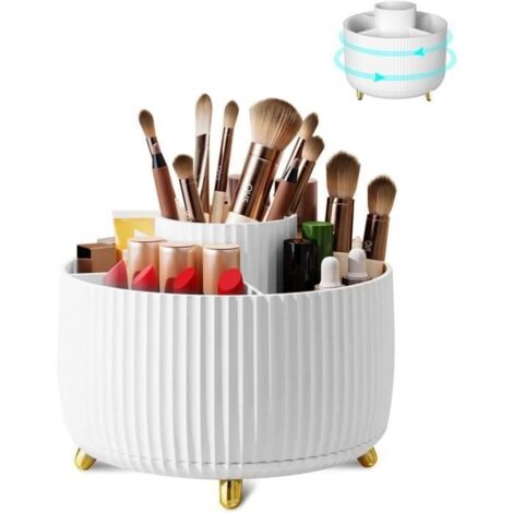 Organisateur Maquillage Rotatif, Rangement Maquillage Support Cosmétique Plastique, Conçu pour être utilisé avec des Crayons