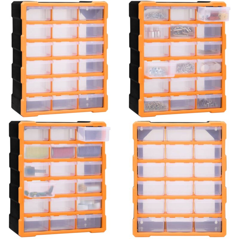 Organisateur multi-tiroirs avec 18 tiroirs centraux 38x16x47 cm - organisateur multi-tiroirs - organisateurs multi-tiroirs - Home & Living - Orange
