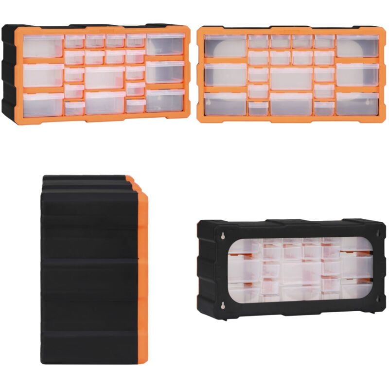Organisateur multi-tiroirs avec 22 tiroirs 49x16x25,5 cm - organisateur multi-tiroirs - organisateurs multi-tiroirs - Home & Living - Orange