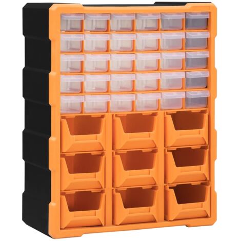 MERCATOXL Organisateur multi-tiroirs avec 39 tiroirs 38x16x47 cm vidaXL - Orange