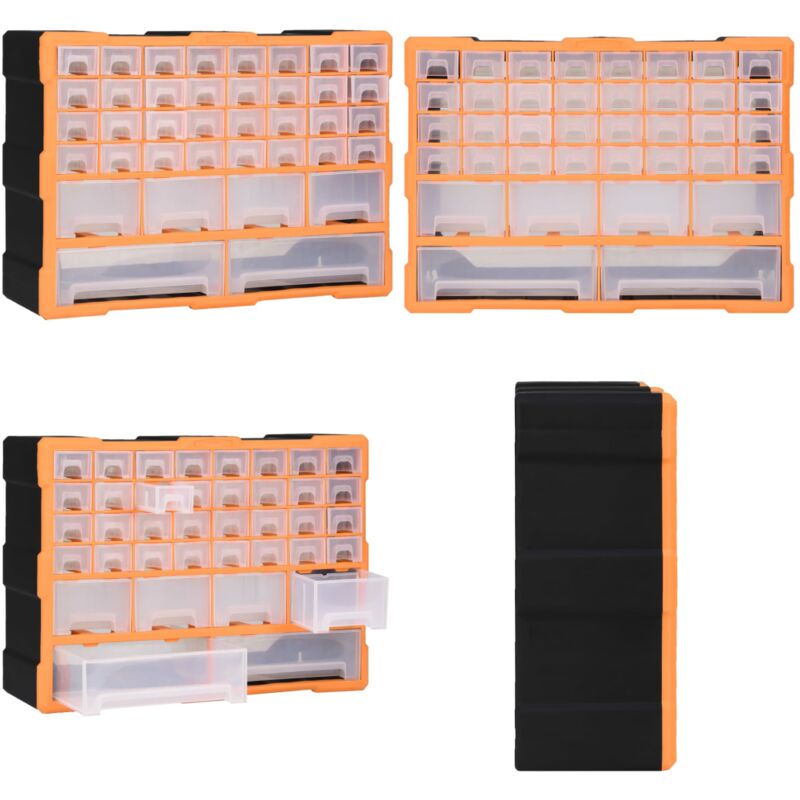 Organisateur multi-tiroirs avec 40 tiroirs 52x16x37,5 cm - organisateur multi-tiroirs - organisateurs multi-tiroirs - Home & Living - Orange