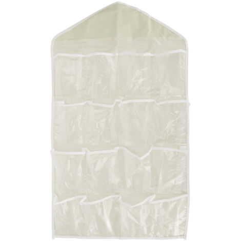 Organisateur mural en polyester avec pochettes, rangement suspendu pour porte, chambre ou salon, couleur beige