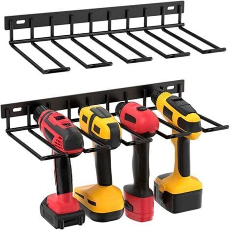 Organisateur mural pour outils électriques, 4 emplacements, porte-outils pour garage, abri à outils, 43 x 19 x 5 cm,1pc