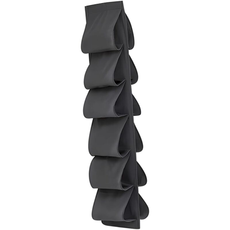 Organisateur placard 12 compartiments – tissu non tissé gris – chaussures/vêtements – dressing
