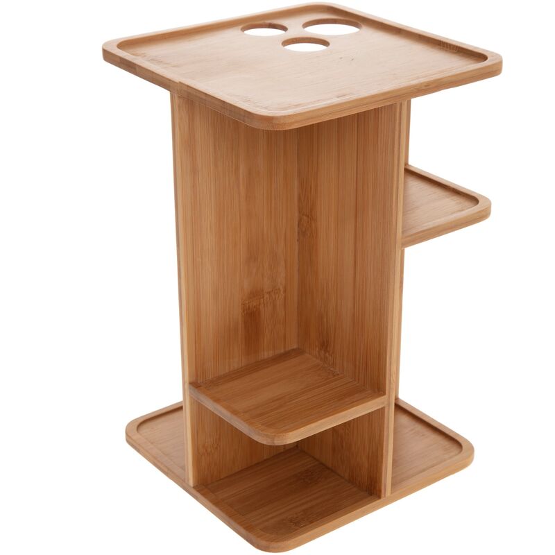 Organisateur rotatif en bambou - 18 x 18 x 28,5 cm