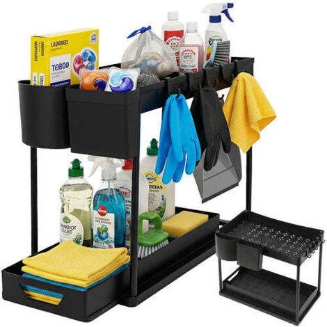 Organisateur Murale Transparent Rangement Sous Evier Cuisine, 2 Bacs de Stockage pour Espaces Étroits - Meuble Van Aménagé, Idéal Film Plastique, Papier Alu et Accessoires Salle de Bain Organisateur Murale Transparent Rangement Sous Evier Cuisine, 2 Bacs de Stockage pour Espaces Étroits - Meuble Van Aménagé, Idéal Film Plastique, Papier Alu et Accessoires Salle de Bain