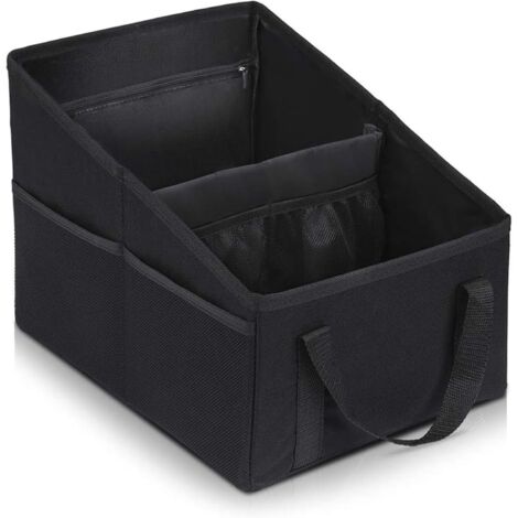 Organisateur Voiture 31x25x25cm Pliables Siege Avant Rangement Voiture Avec Poignées de Division et Plusieurs Poches Sac de Rangement pour Siège Arrière pour siège ou Coffre