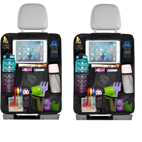 Organisateur Voiture Enfant, 2Pcs Organisateur de Voiture, Rangement Auto Accessoire Interieur, 10 Poches Dossier de Voiture