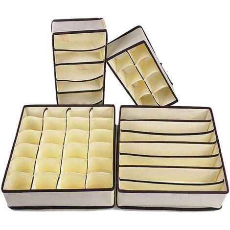 OrganisateuRôtiroir, Boîte de rangement tissu, organisateur de placard vetement, dressing rangement vetement pour chambre à coucher, separateuRôtiroirs pour vêtements soutiens-gorge chaussettes etc-Fe