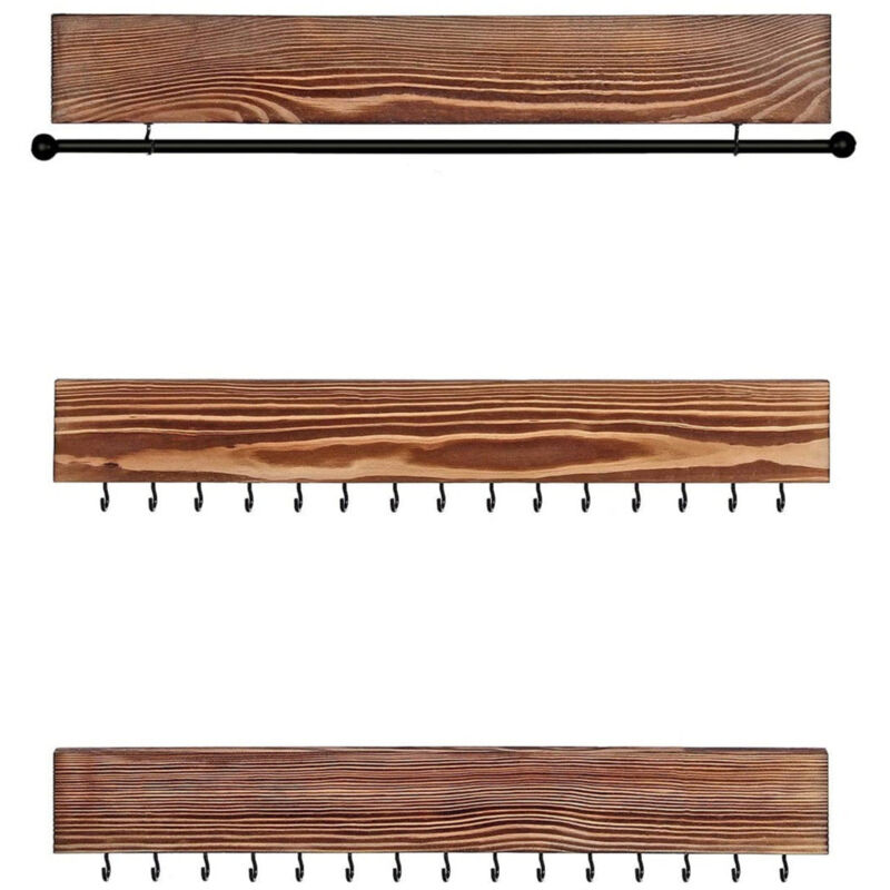 Helloshop26 - Organisateurs de bijoux muraux lot de 3 présentoirs à bijoux supports à bijoux 30 crochets pour boucles d'oreilles colliers bracelets