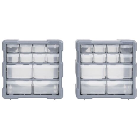 Organisateurs multi-tiroirs avec 12 tiroirs 2 pcs 26,5x16x26 cm CFW27940