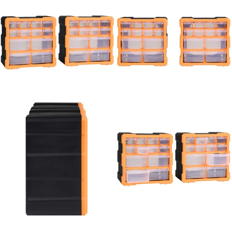 Organisateurs multi-tiroirs avec 12 tiroirs 2 pcs 26,5x16x26 cm - organisateur multi-tiroirs - organisateurs multi-tiroirs - Home & Living - Orange