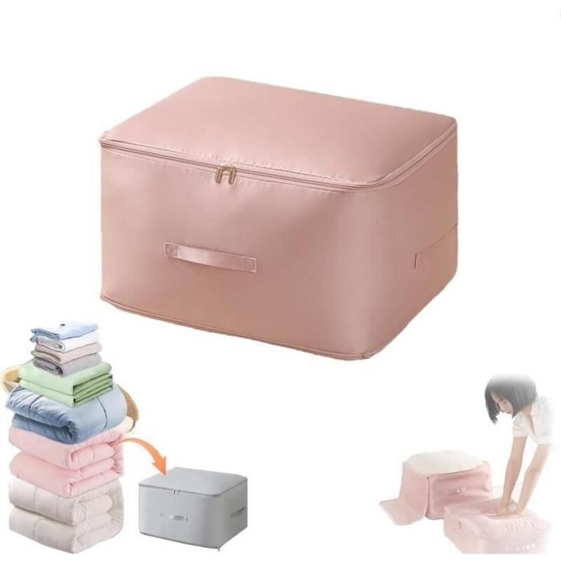 Organiseur à compression automatique Sac de rangement en nylon - 54x42x60cm - Rose - Mixte