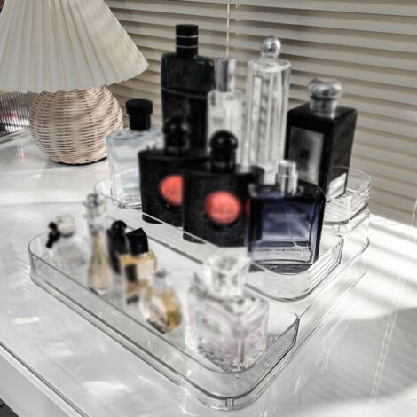 Organiseur Cosmétique Transparent Acrylic 3 Étages – Présentoir Parfums, Vernis & Soins, 265x245mm