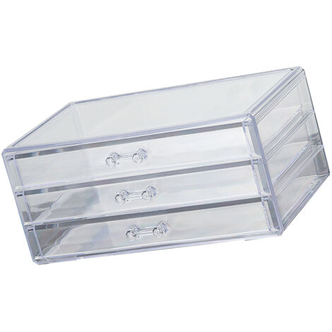 Organiseur de Beauté Acrylique Transparent avec Boîte à Glissière de Grande Capacité pour Vanité, Salon de Bain ou Bureau [Organiseur de Beauté/Maquillage] [Acrylique] [Grande Capacité] [Transparent a