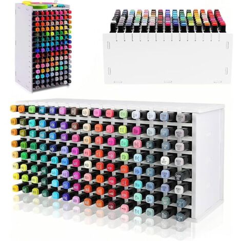 Organiseur De Bureau 120 Stylos,Boite Rangement Feutre, Marker Organizer, Alkohol Marker Aufbewahrung, Stifte Organizer avec 6 Séparateurs,Convient Aux Crayons De Couleur, Marqueurs