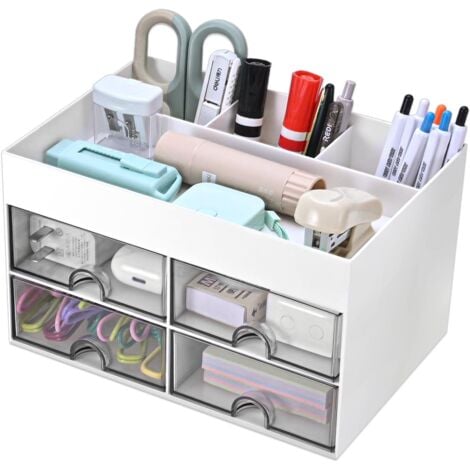 Organiseur de bureau avec compartiments pour accessoires - Tiroirs pratiques pour une organisation parfaite du bureau