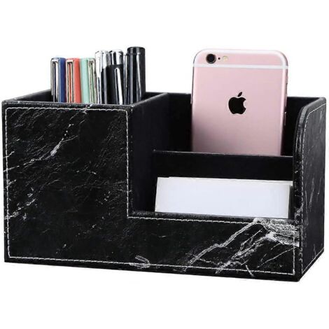 Organiseur de bureau avec porte-stylo (marbre noir)