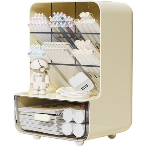 Organiseur de bureau en forme de stylo, idéal pour les bureaux, avec tiroirs, porte-stylos multifonctionnel pour ranger et organiser ses accessoires, convient aux bureaux, maisons, écoles et espaces d