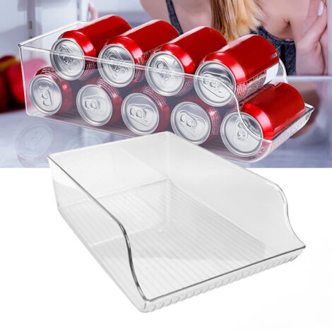Organiseur de Canettes pour Frigo Plastique Grade Alimentaire Sans BPA Grand Format Multifonction Gain de Place Durable
