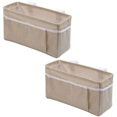 Organiseur de Chevet Suspendu, Poche de lit, Sac de Rangement de Chevet, Étanche Panier de Lit, Support de Sac Suspendu Portable avec Plusieurs Poches pour Accoudoirs de Canapé et Portes d'armoires