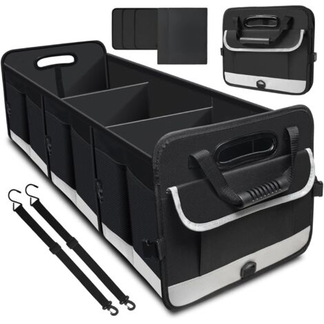 Organiseur de Coffre de Voiture Grand Volume 95L : Avec Bandes Antidérapantes et 2 Sangles Rétractables, Imperméable et Portable, Adapté à SUV, Camion et Berline, Pour Hommes et Femmes
