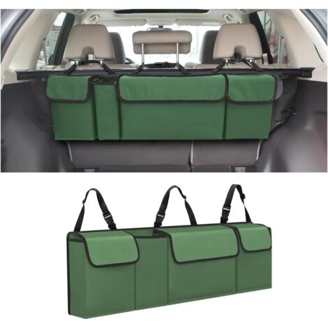 Organiseur de coffre de voiture, organiseur à suspendre pour siège arrière pour VUS, camion, monospace, imperméable, sac de rangement pliable avec 4 poches, accessoires d'intérieur de voiture