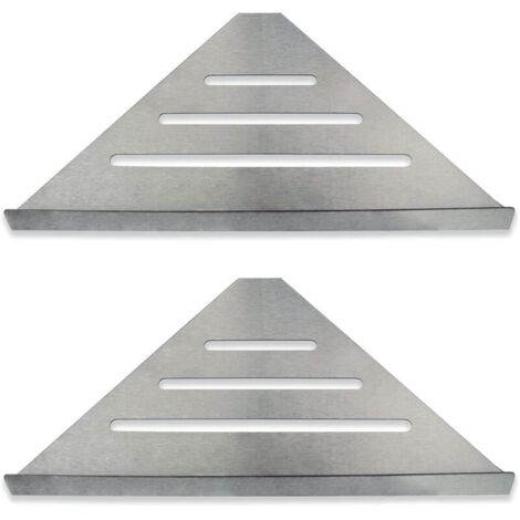 Organiseur de douche d'angle pour salle de bain, lot de 2 en acier inoxydable, design d'angle moderne haut de gamme, organisateur de douche mural facile à installer, support-étagère