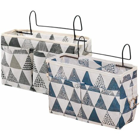 Organiseur de lit suspendu 2 pièces sac de lit multifonctionnel avec crochets métalliques sac de rangement pour lit mezzanine sac de rangement pour lit suspendu rangement de canapé pour lits superposé