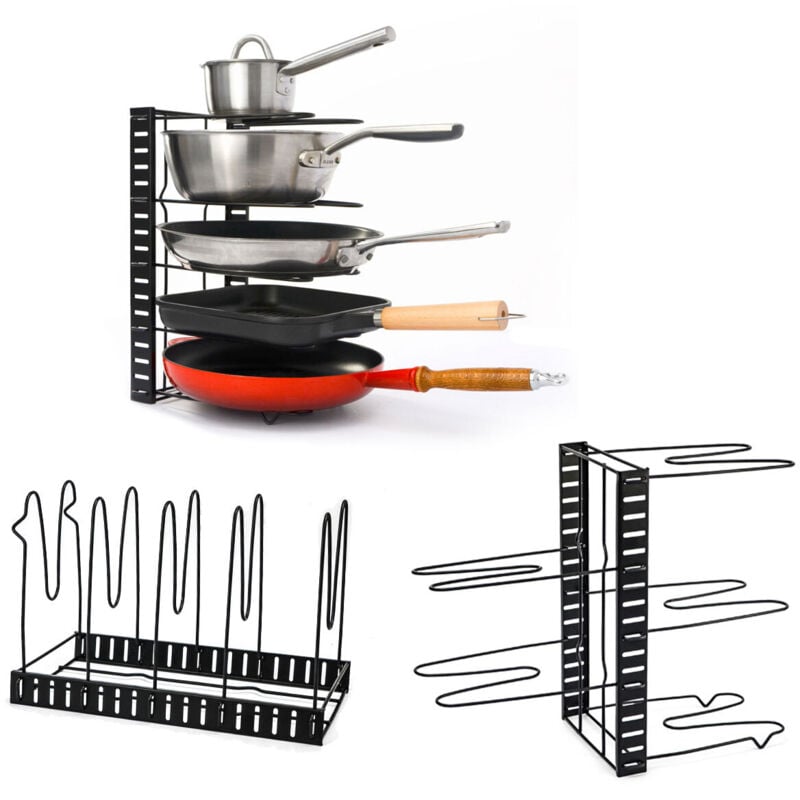 Organiseur de Poêles 5 Étagères Rangement Couvercle Pot Casserole Porte-pot